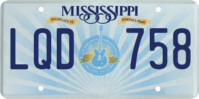 MS license plate LQD758