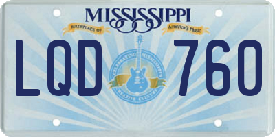 MS license plate LQD760