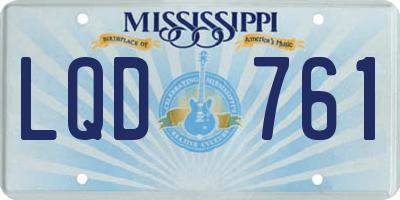 MS license plate LQD761