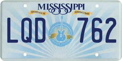 MS license plate LQD762