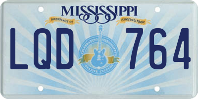 MS license plate LQD764