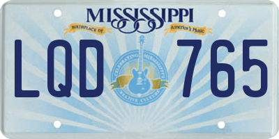 MS license plate LQD765