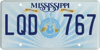 MS license plate LQD767