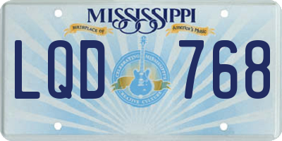 MS license plate LQD768