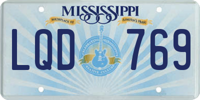 MS license plate LQD769