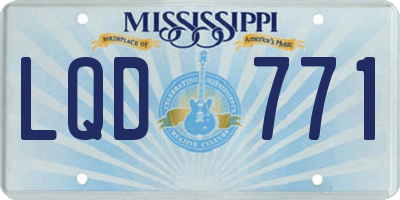 MS license plate LQD771
