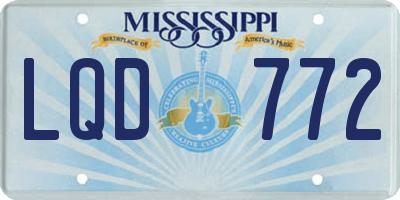 MS license plate LQD772