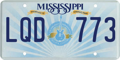 MS license plate LQD773