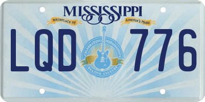 MS license plate LQD776