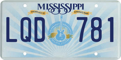MS license plate LQD781