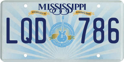 MS license plate LQD786
