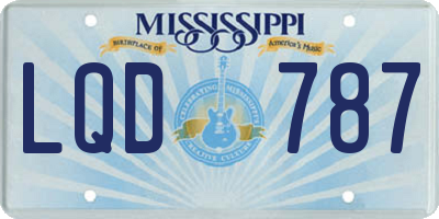 MS license plate LQD787