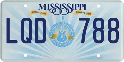 MS license plate LQD788