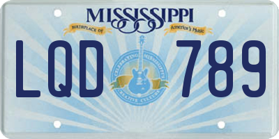 MS license plate LQD789