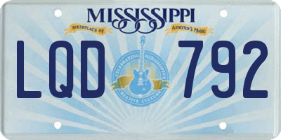 MS license plate LQD792