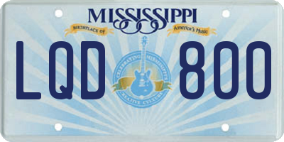 MS license plate LQD800