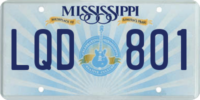 MS license plate LQD801