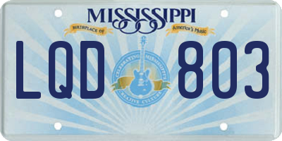 MS license plate LQD803