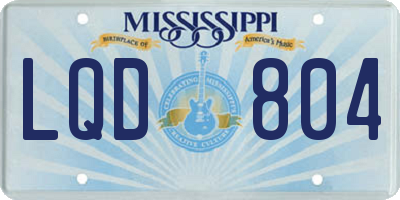 MS license plate LQD804