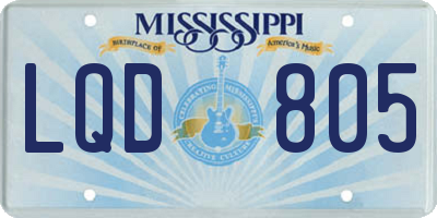 MS license plate LQD805