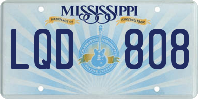 MS license plate LQD808