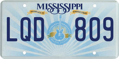 MS license plate LQD809