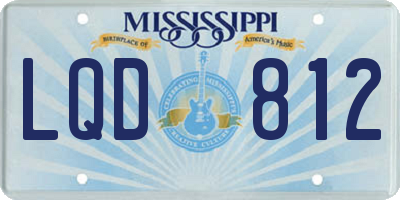 MS license plate LQD812