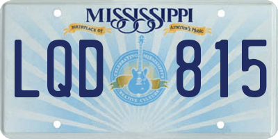 MS license plate LQD815