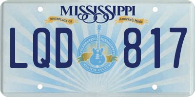 MS license plate LQD817