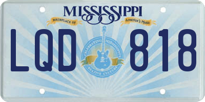 MS license plate LQD818