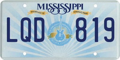 MS license plate LQD819