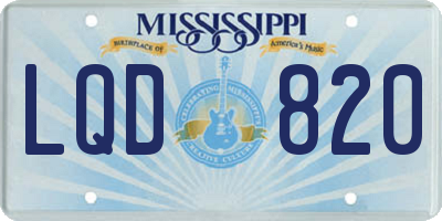 MS license plate LQD820