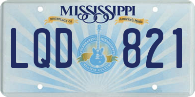 MS license plate LQD821
