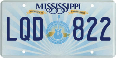 MS license plate LQD822