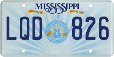 MS license plate LQD826