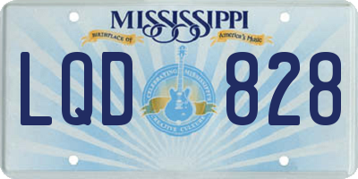 MS license plate LQD828