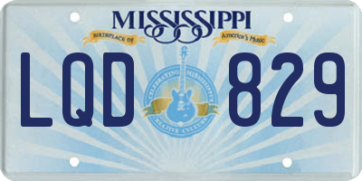 MS license plate LQD829