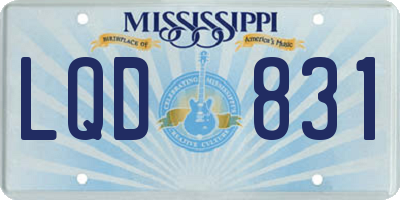 MS license plate LQD831