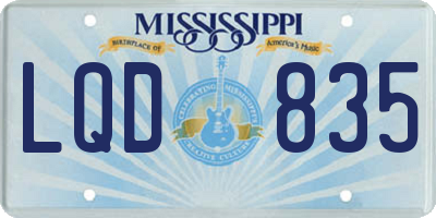 MS license plate LQD835