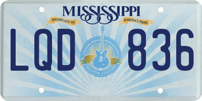MS license plate LQD836