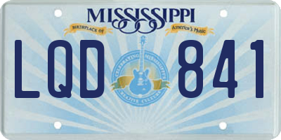 MS license plate LQD841