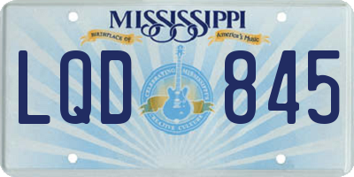 MS license plate LQD845