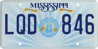 MS license plate LQD846