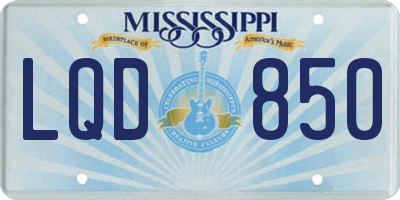 MS license plate LQD850