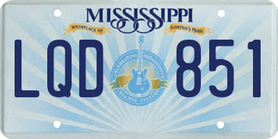 MS license plate LQD851