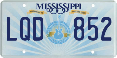 MS license plate LQD852