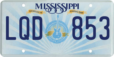 MS license plate LQD853
