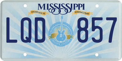 MS license plate LQD857