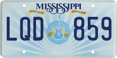 MS license plate LQD859