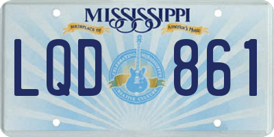 MS license plate LQD861